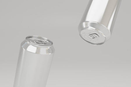 Soda Beverage Tin Can Packaging Mockupの写真素材