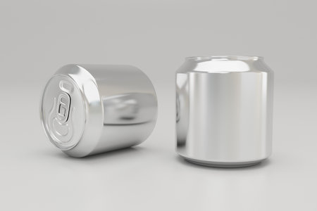 Soda Beverage Tin Can Packaging Mockupの写真素材