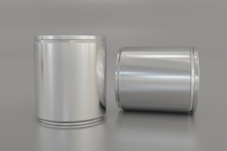 Metal Food Tin Can Packaging Mockupの写真素材