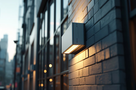 Commercial Aluminium Building Fascia Logo Signage Mockupの素材