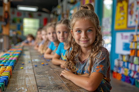 Kids Students in school Classの素材