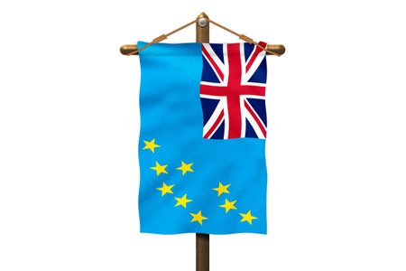 Tuvalu Isolated background illustration 3D Hanging position.の写真素材