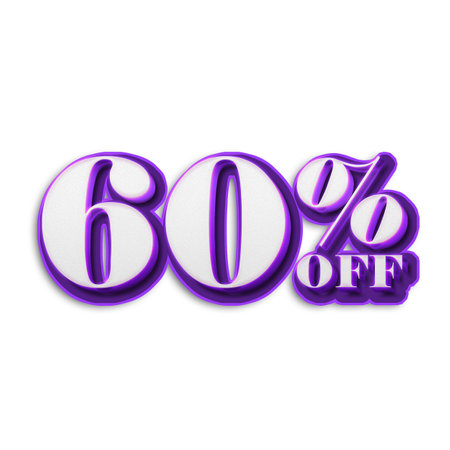 60 Percent Discount Offers Tag with New Style Designの写真素材
