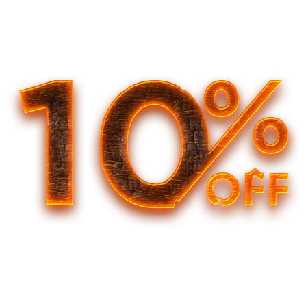 10 Percent Discount Offers Tag with Coal Style Design