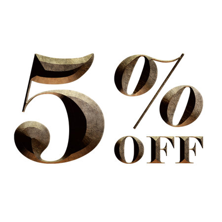 5 Percent Discount Offers Tag with 3D Style Designの写真素材