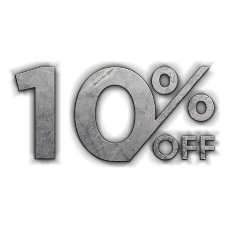 10 Percent Discount Offers Tag with Concrete Style Designの写真素材