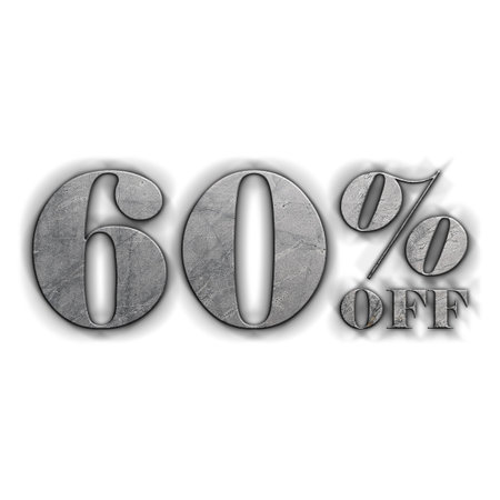 60 Percent Discount Offers Tag with Concrete Style Design