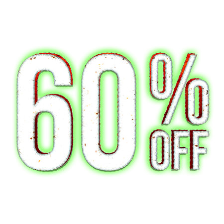 60 Percent Discount Offers Tag with Hurror Style Design