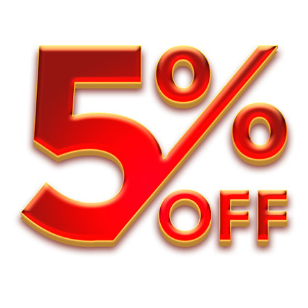 5 Percent Discount Offers Tag with fruity Style Design
