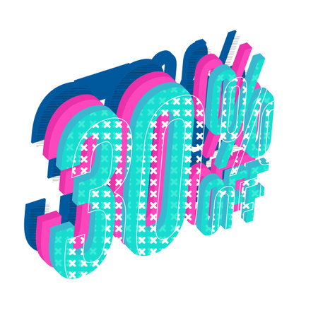 30 Percent Discount Offers Tag with Multi Layer Design