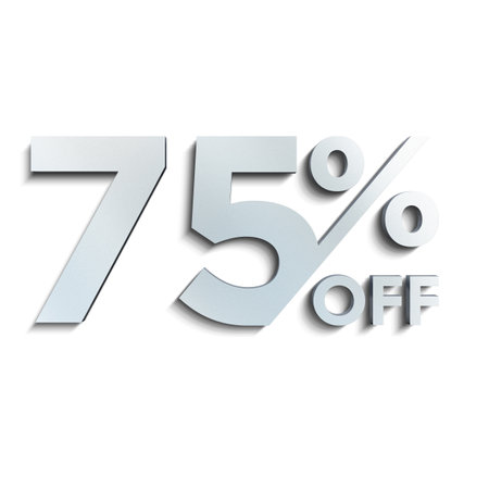 75 Percent Discount Offers Tag with Steel Style Designの写真素材