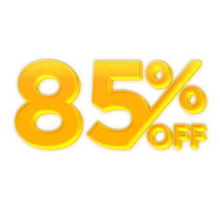 85 Percent Discount Offers Tag with Yellow Style Design