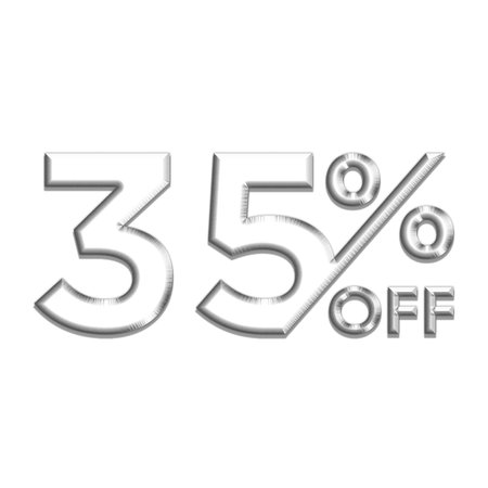 35 Percent Discount Offers Tag with Silver Style Design