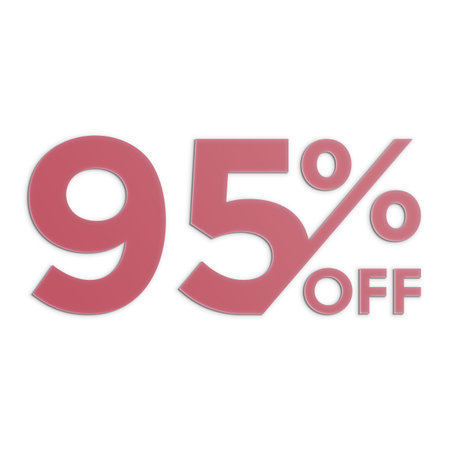95 Percent Discount Offers Tag with Paper Style Designの写真素材