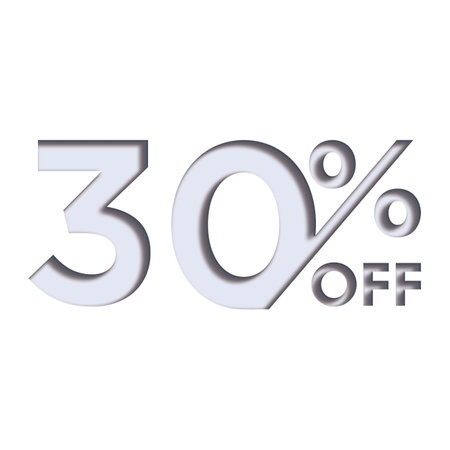 30 Percent Discount Offers Tag with Engraved Style Designの写真素材