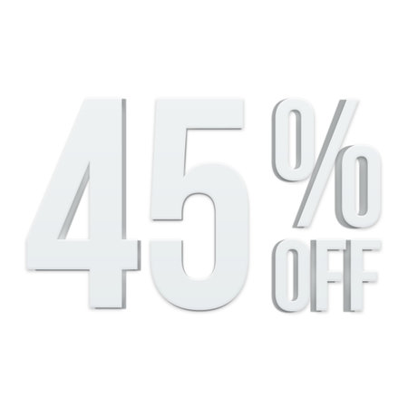 45 Percent Discount Offers Tag with Minimal Style Design