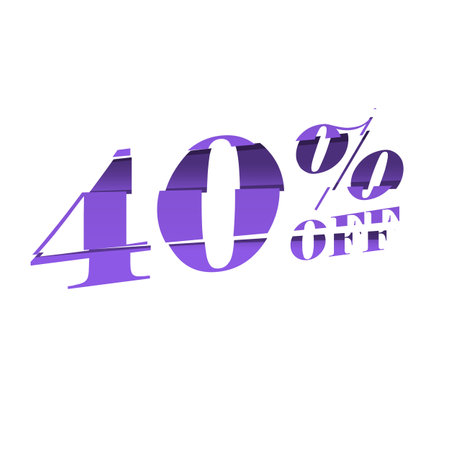 40 Percent Discount Offers Tag with Cutting Style Design