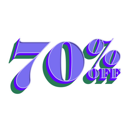 70 Percent Discount Offers Tag with Vintage Style Designの写真素材