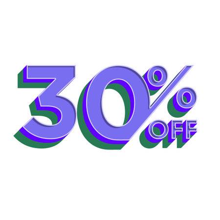 30 Percent Discount Offers Tag with Vintage Style Design
