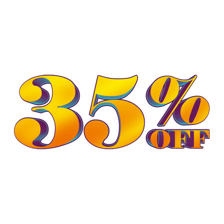 35 Percent Discount Offers Tag with 3D Style Design