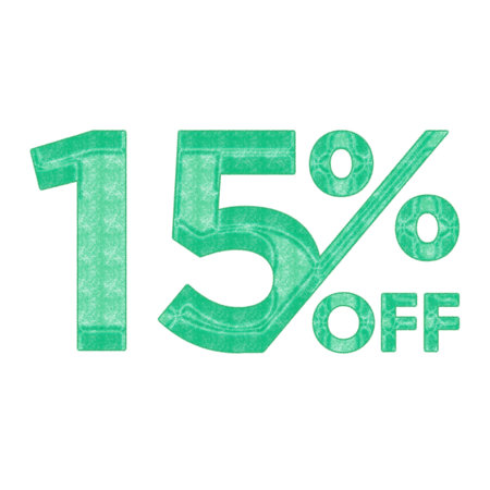 15 Percent Discount Offers Tag with Chalk Style Design