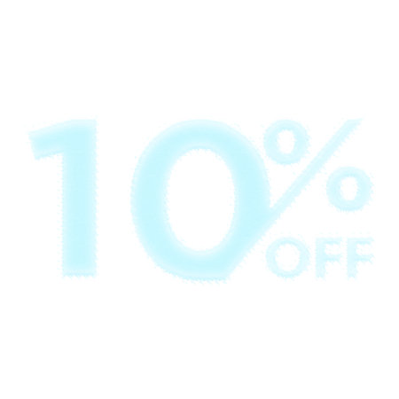 10 Percent Discount Offers Tag with Frozen Style Designの写真素材