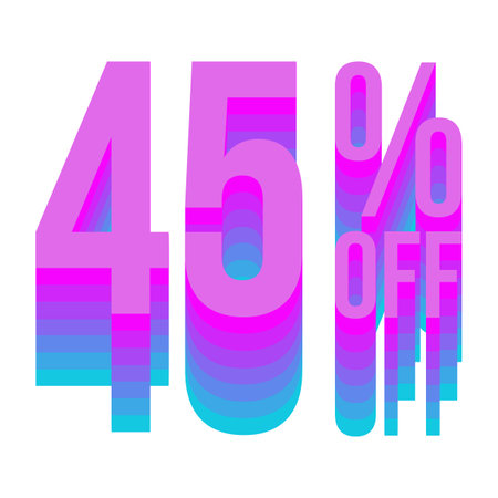 45 Percent Discount Offers Tag with Multi Color Style Design