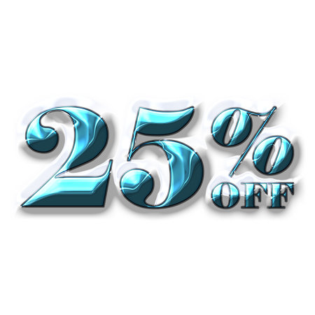 25 Percent Discount Offers Tag with Plastic Style Design