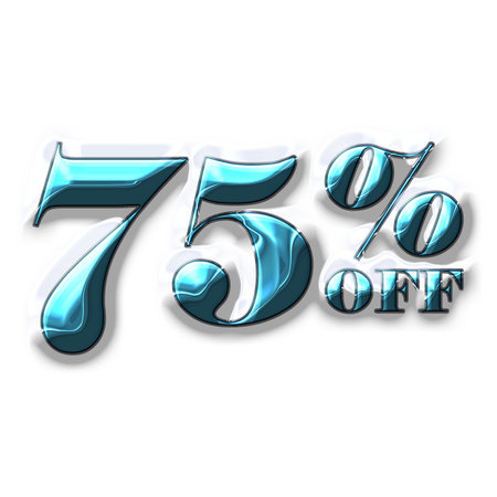 75 Percent Discount Offers Tag with Plastic Style Design