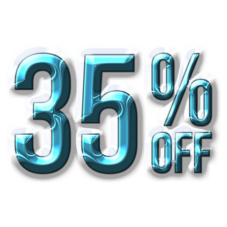 35 Percent Discount Offers Tag with Plastic Style Design