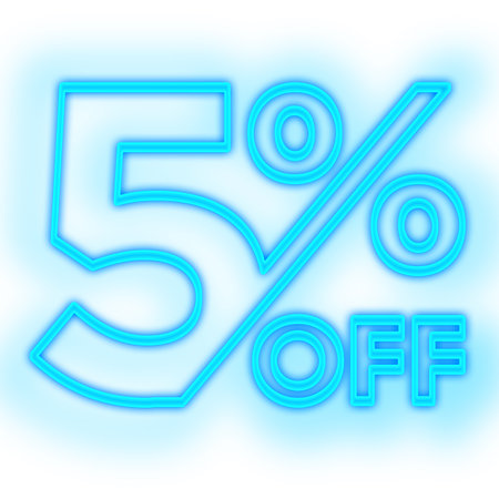 5 Percent Discount Offers Tag with Glow Style Designの写真素材