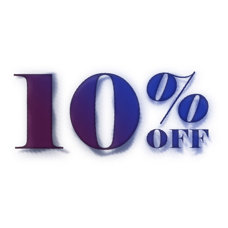 10 Percent Discount Offers Tag with Ink Style Design