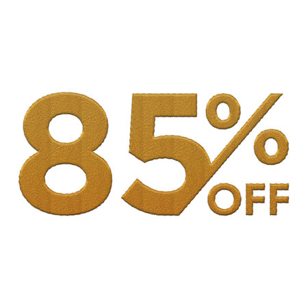 85 Percent Discount Offers Tag with Fabric Style Design