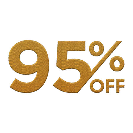 95 Percent Discount Offers Tag with Fabric Style Design