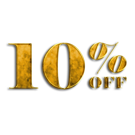 10 Percent Discount Offers Tag with Golden Style Designの写真素材