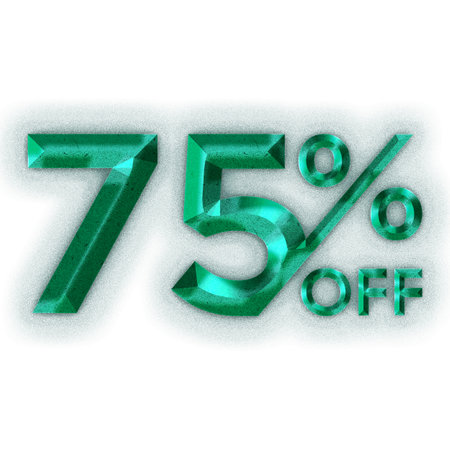 75 Percent Discount Offers Tag with Rustic Steel Style Designの写真素材