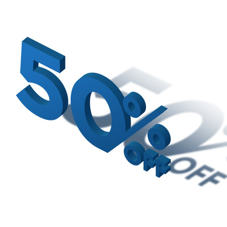 50 Percent Discount Offers Tag with Isomatric Style Designの写真素材