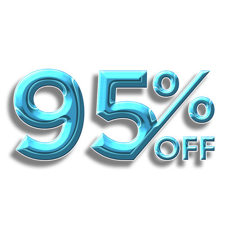 95 Percent Discount Offers Tag with Plastic Style Design