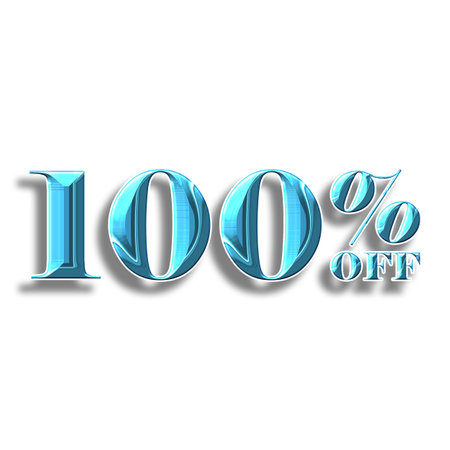 100 Percent Discount Offers Tag with Plastic Style Design