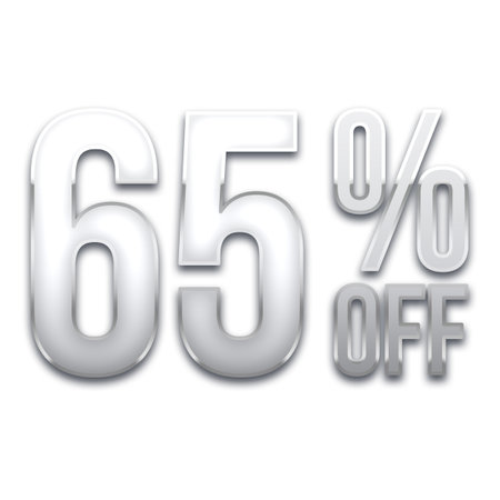 65 Percent Discount Offers Tag with Metal  Style Design