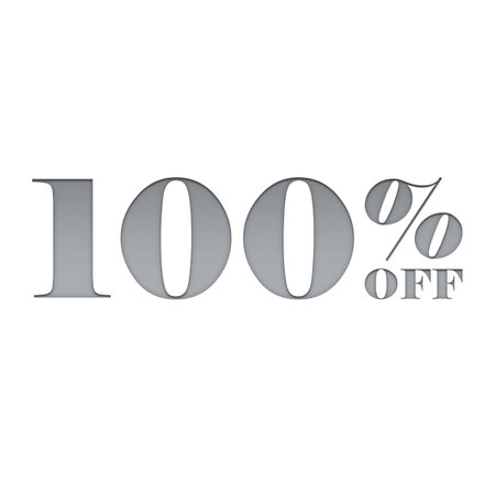 100 Percent Discount Offers Tag with Metal Engriving  Style Design