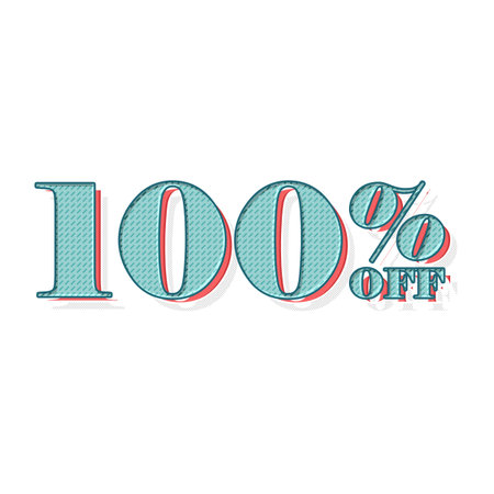100 Percent Discount Offers Tag with unique  Style Designの写真素材