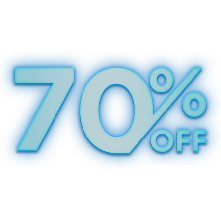 70 Percent Discount Offers Tag with Neon  Style Design