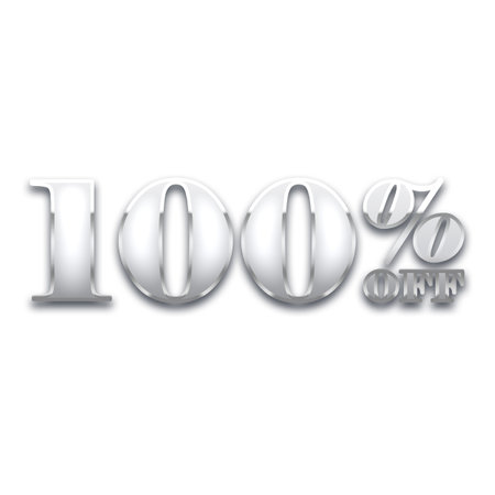 100 Percent Discount Offers Tag with Metal  Style Designの写真素材