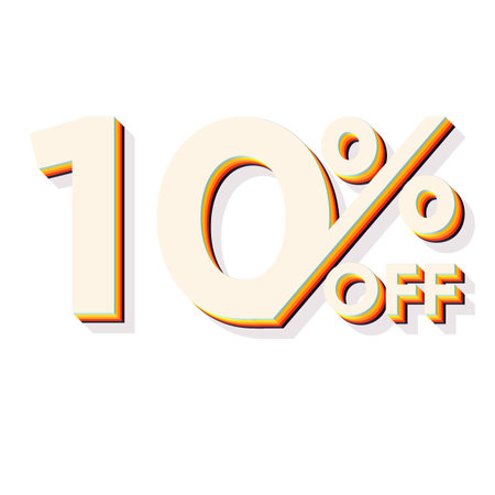 10 Percent Discount Offers Tag with Retro Style Designの写真素材