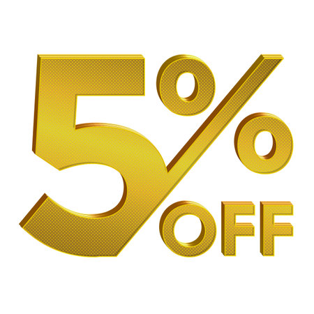 5 Percent Discount Offers Tag with Gold  Style Designの写真素材