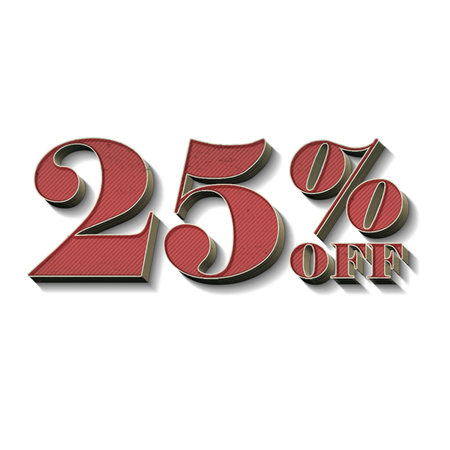 25 Percent Discount Offers Tag with Retro Style Designの写真素材