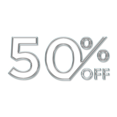 50 Percent Discount Offers Tag with Glass  Style Designの写真素材