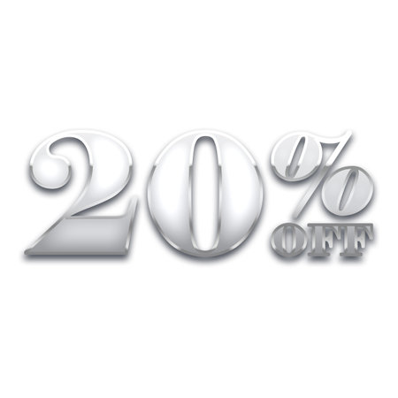 20 Percent Discount Offers Tag with Metal  Style Designの写真素材