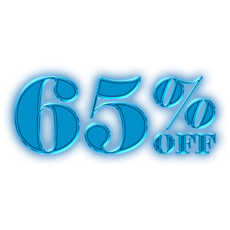 65 Percent Discount Offers Tag with LED Sign  Style Designの写真素材